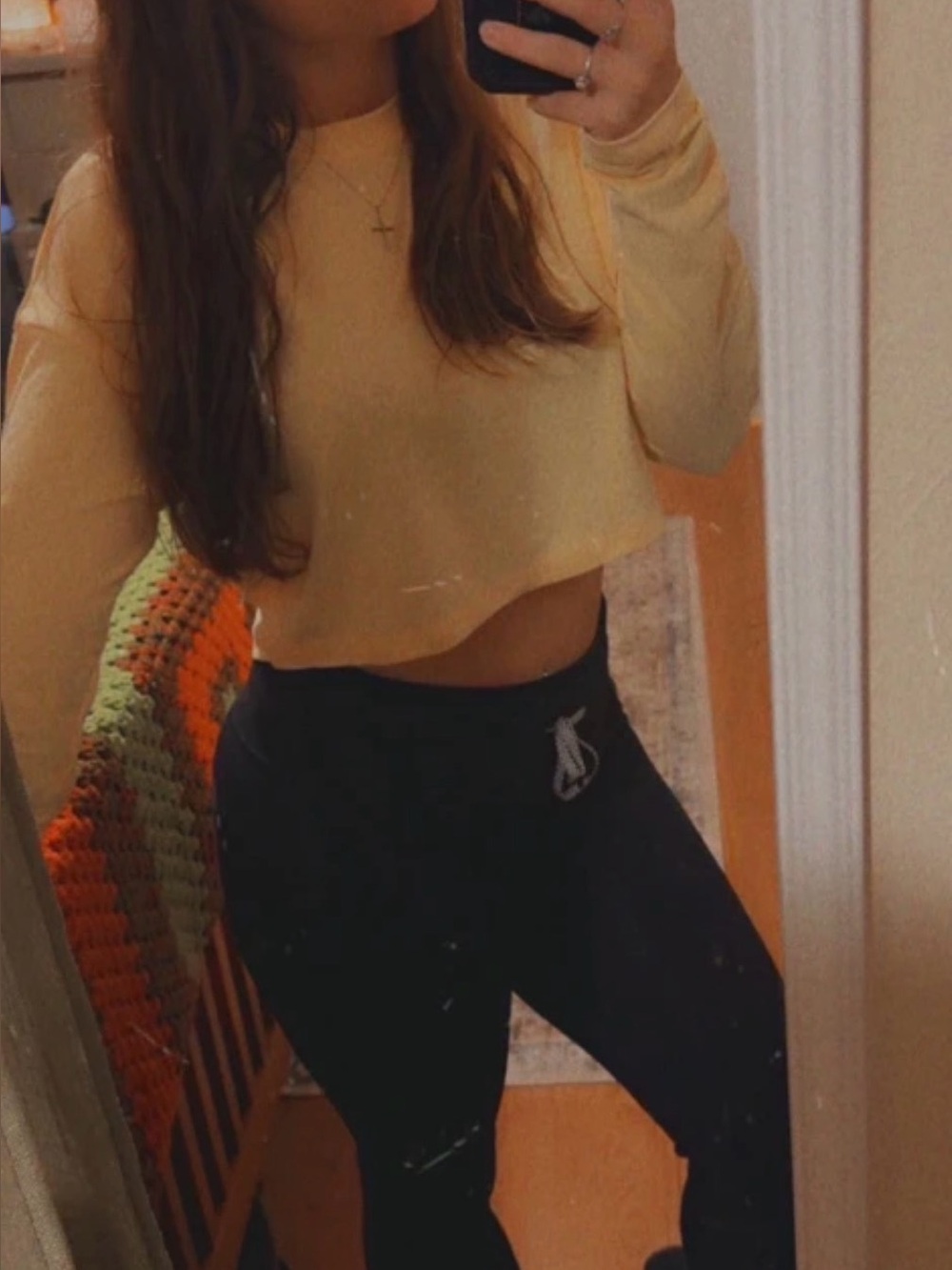 Women's Long-Sleeved Crew Neck T-Shirt Yellow
